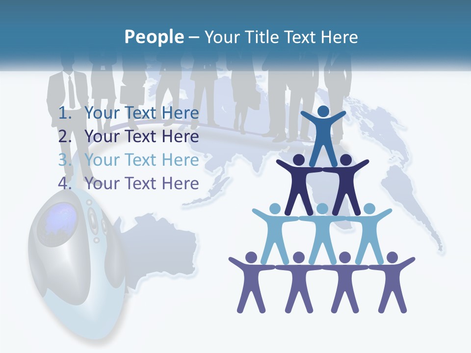 A Group Of People Standing Around A Computer Mouse PowerPoint Template