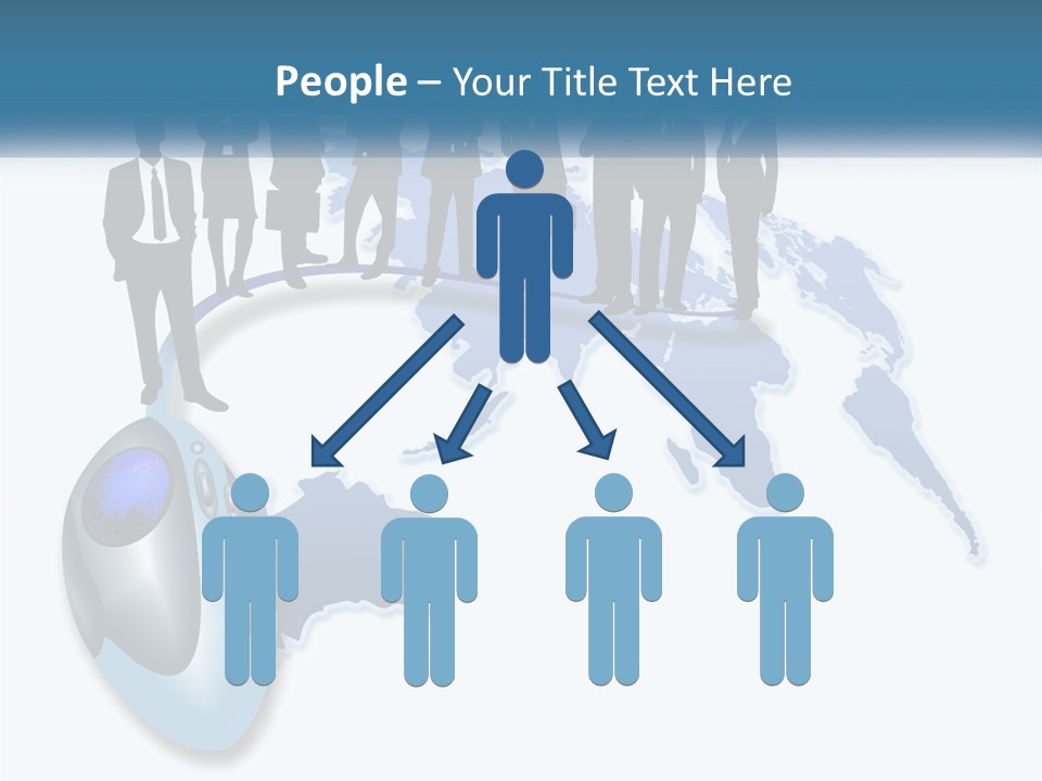 A Group Of People Standing Around A Computer Mouse PowerPoint Template