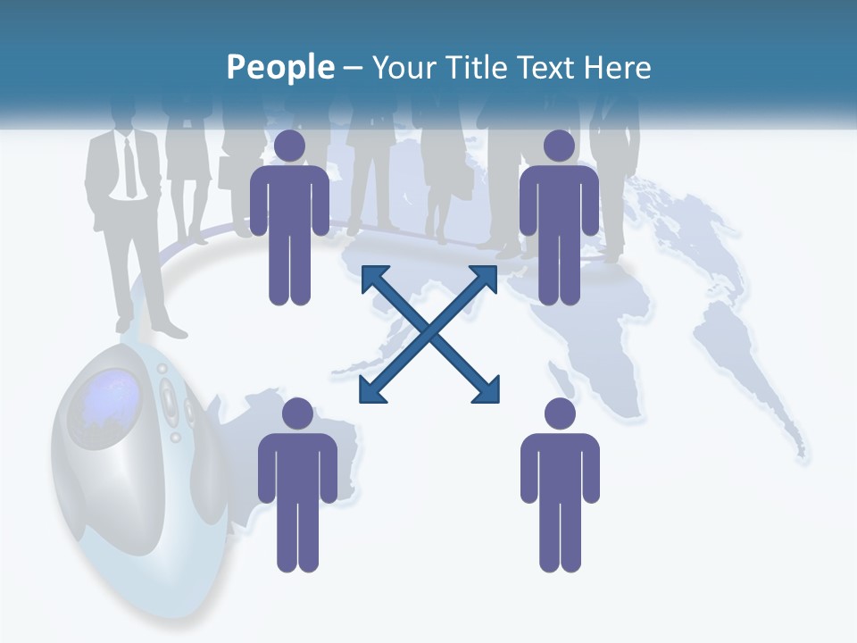 A Group Of People Standing Around A Computer Mouse PowerPoint Template