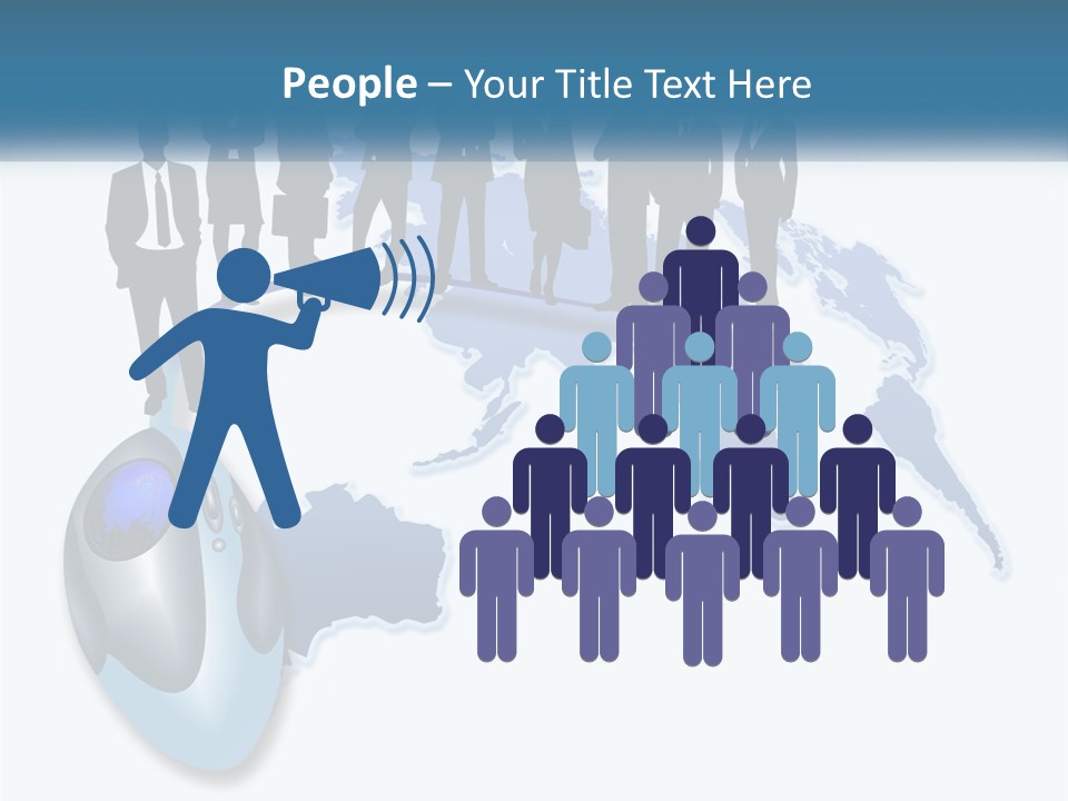 A Group Of People Standing Around A Computer Mouse PowerPoint Template