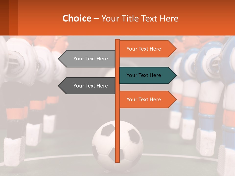 A Group Of Toy Figurines With A Soccer Ball In Front Of Them PowerPoint Template