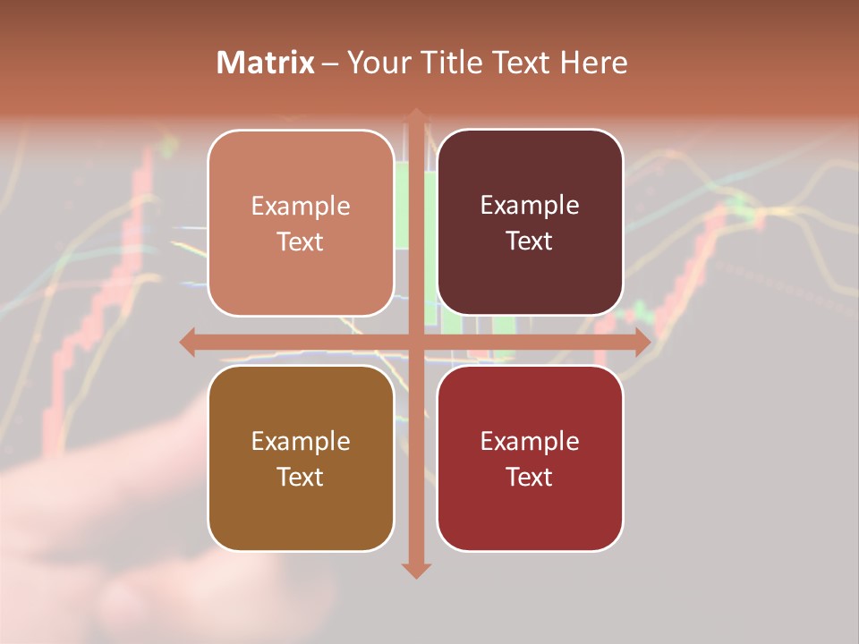 A Hand Holding A Magnifying Glass Over A Stock Chart PowerPoint Template