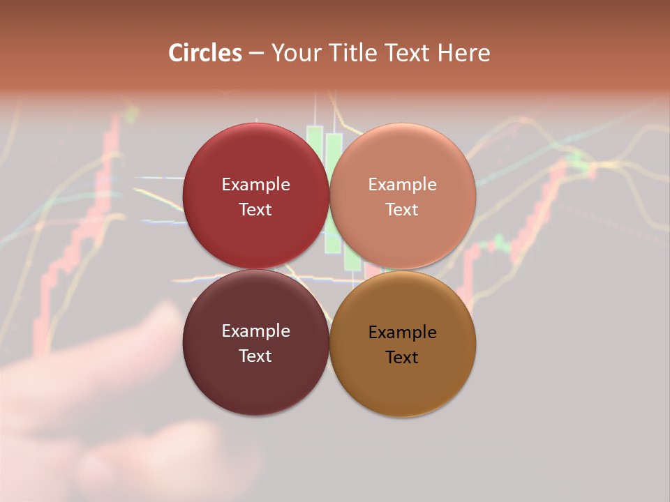 A Hand Holding A Magnifying Glass Over A Stock Chart PowerPoint Template