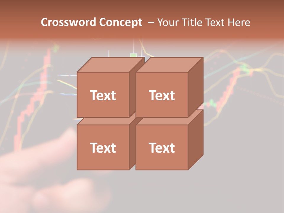 A Hand Holding A Magnifying Glass Over A Stock Chart PowerPoint Template