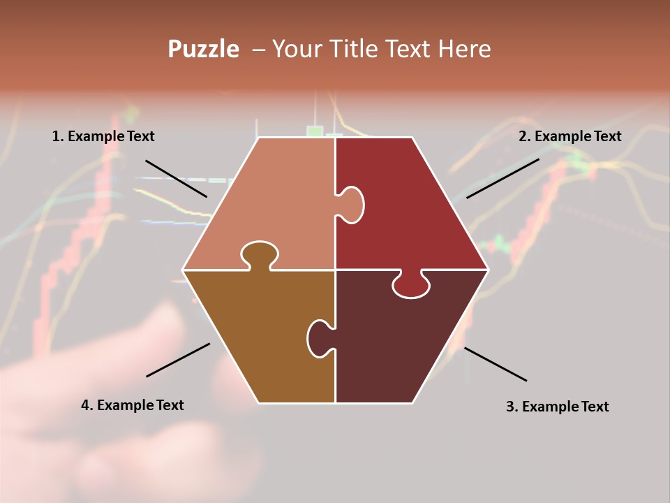 A Hand Holding A Magnifying Glass Over A Stock Chart PowerPoint Template