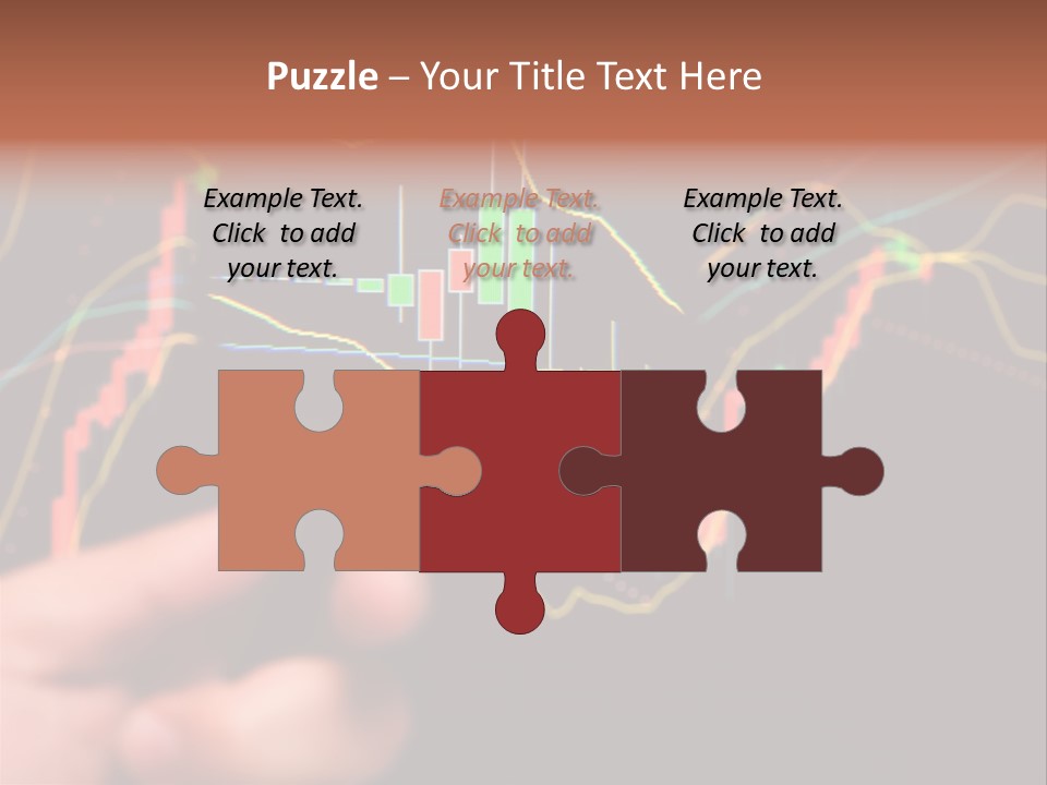 A Hand Holding A Magnifying Glass Over A Stock Chart PowerPoint Template