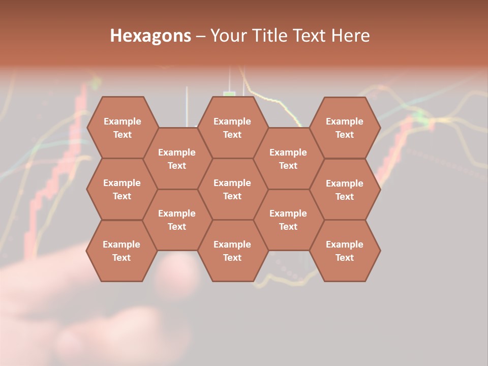 A Hand Holding A Magnifying Glass Over A Stock Chart PowerPoint Template
