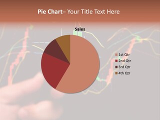A Hand Holding A Magnifying Glass Over A Stock Chart PowerPoint Template