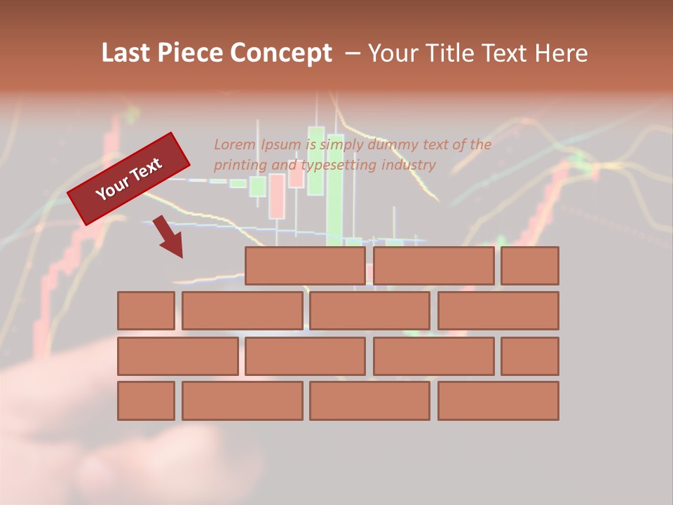 A Hand Holding A Magnifying Glass Over A Stock Chart PowerPoint Template