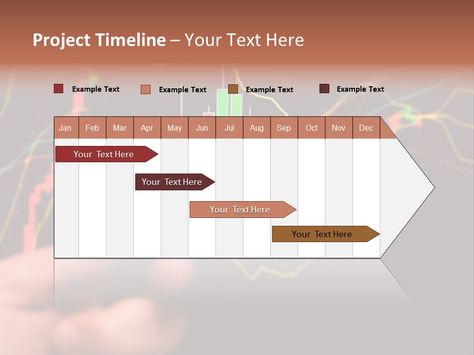 A Hand Holding A Magnifying Glass Over A Stock Chart PowerPoint Template
