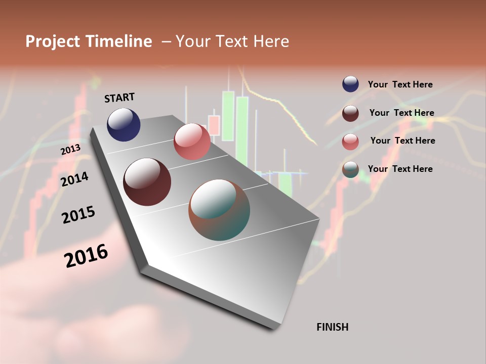 A Hand Holding A Magnifying Glass Over A Stock Chart PowerPoint Template