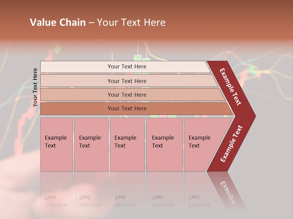 A Hand Holding A Magnifying Glass Over A Stock Chart PowerPoint Template