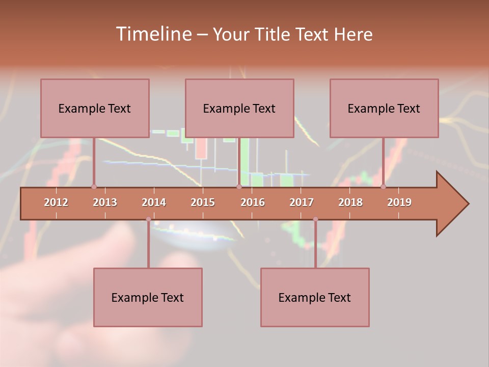 A Hand Holding A Magnifying Glass Over A Stock Chart PowerPoint Template