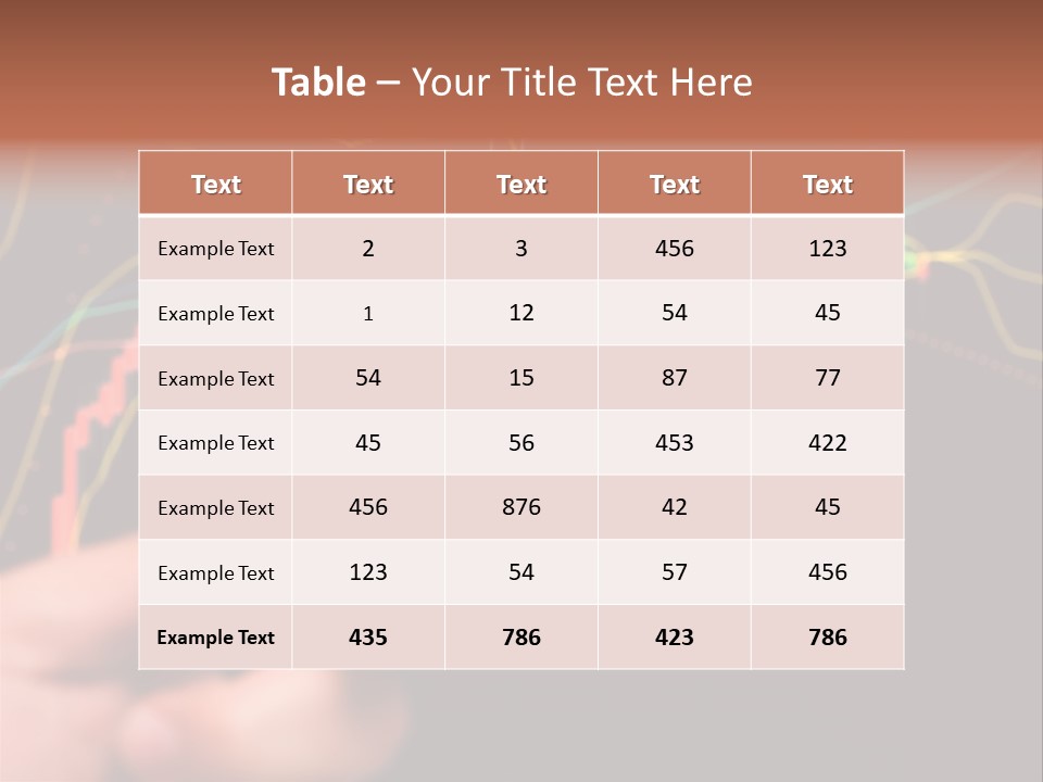 A Hand Holding A Magnifying Glass Over A Stock Chart PowerPoint Template
