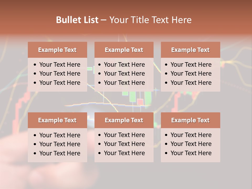 A Hand Holding A Magnifying Glass Over A Stock Chart PowerPoint Template
