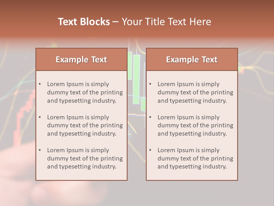 A Hand Holding A Magnifying Glass Over A Stock Chart PowerPoint Template