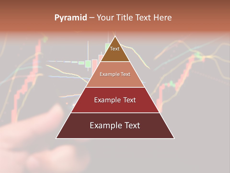 A Hand Holding A Magnifying Glass Over A Stock Chart PowerPoint Template