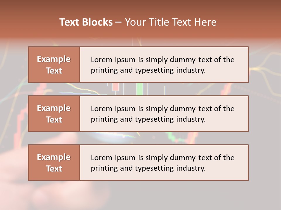 A Hand Holding A Magnifying Glass Over A Stock Chart PowerPoint Template