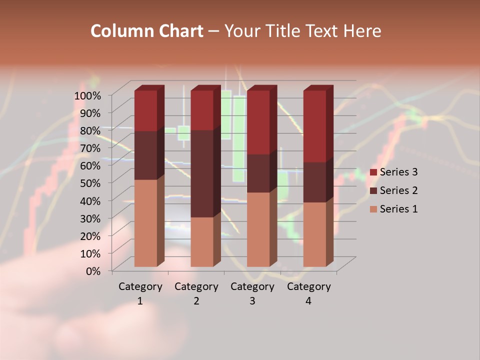 A Hand Holding A Magnifying Glass Over A Stock Chart PowerPoint Template