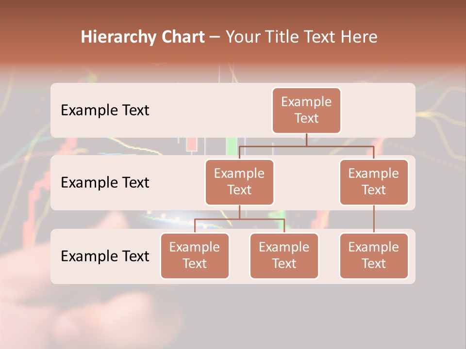 A Hand Holding A Magnifying Glass Over A Stock Chart PowerPoint Template