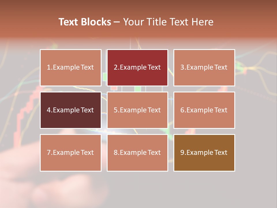 A Hand Holding A Magnifying Glass Over A Stock Chart PowerPoint Template