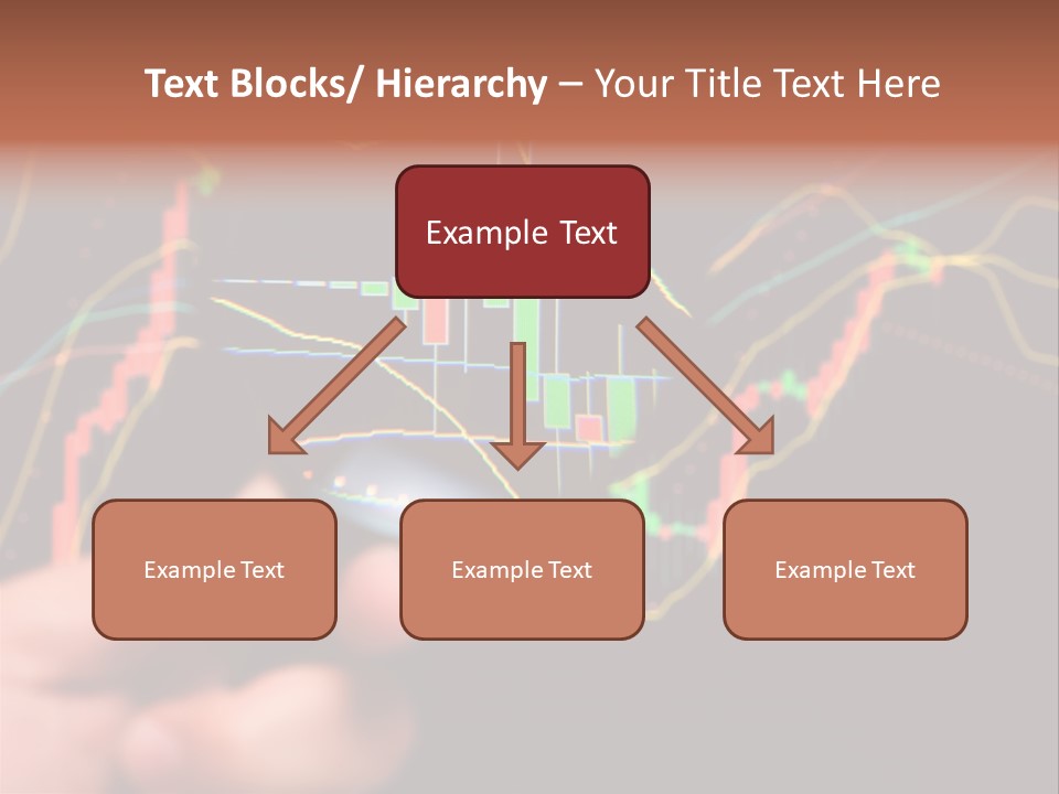 A Hand Holding A Magnifying Glass Over A Stock Chart PowerPoint Template