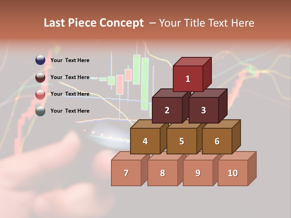 A Hand Holding A Magnifying Glass Over A Stock Chart PowerPoint Template