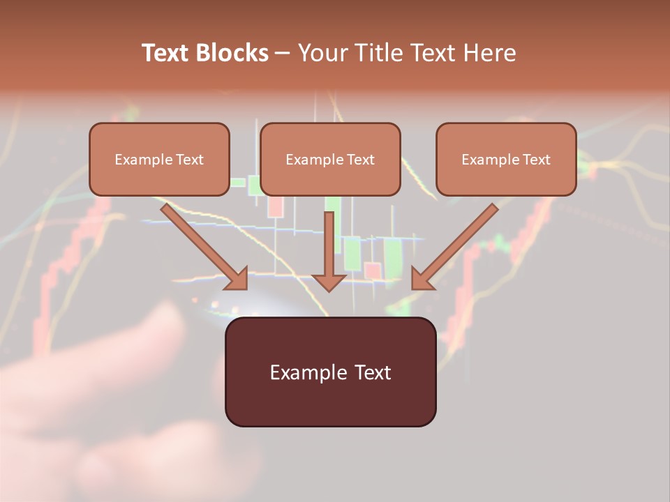 A Hand Holding A Magnifying Glass Over A Stock Chart PowerPoint Template