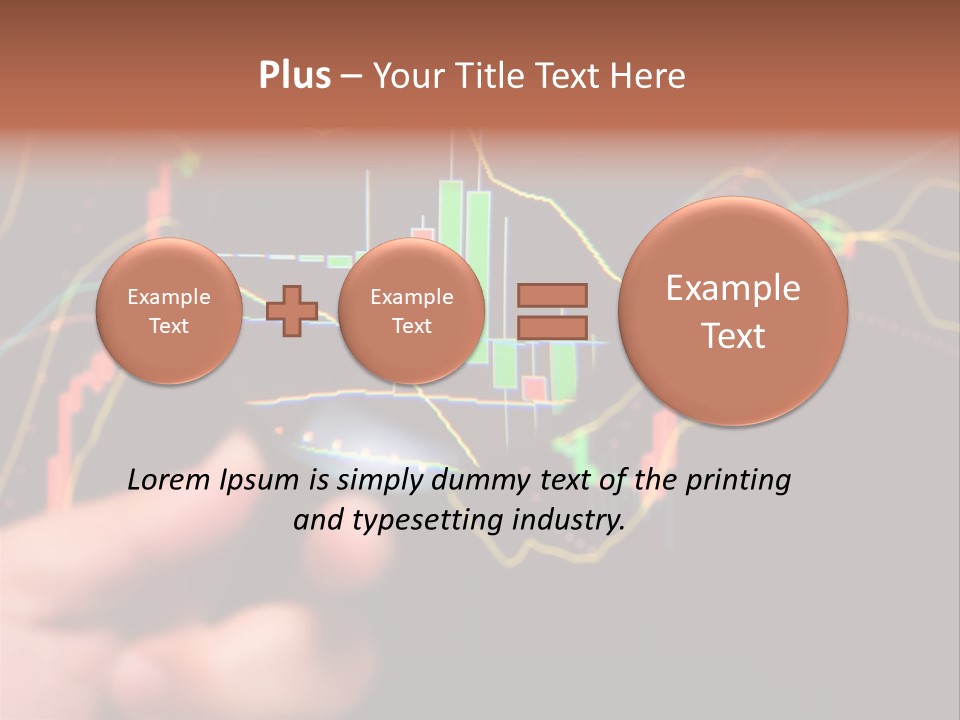 A Hand Holding A Magnifying Glass Over A Stock Chart PowerPoint Template