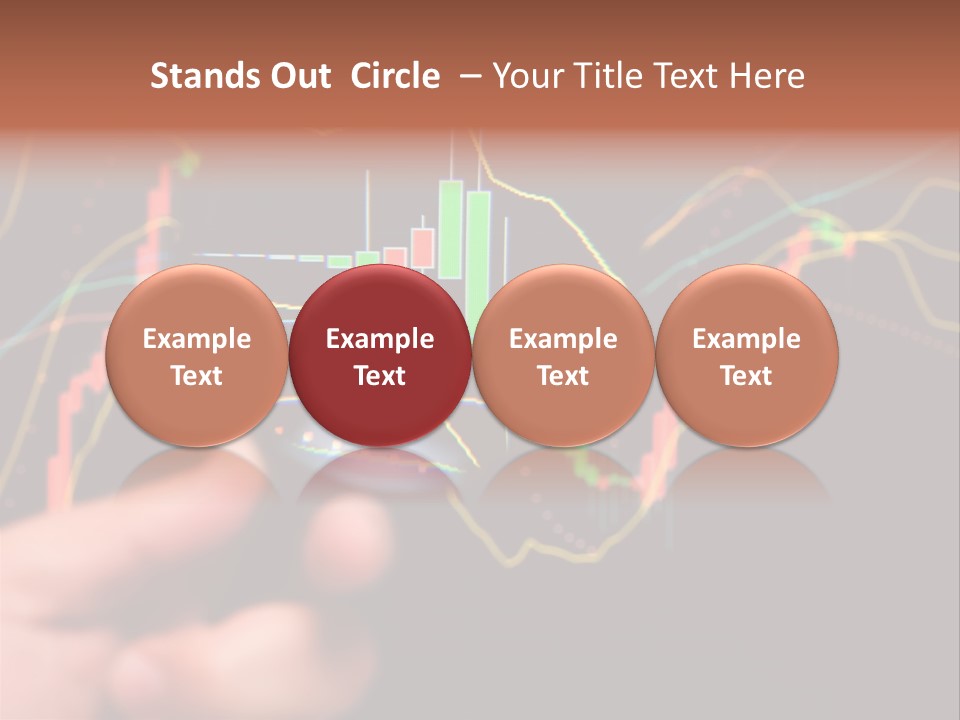 A Hand Holding A Magnifying Glass Over A Stock Chart PowerPoint Template