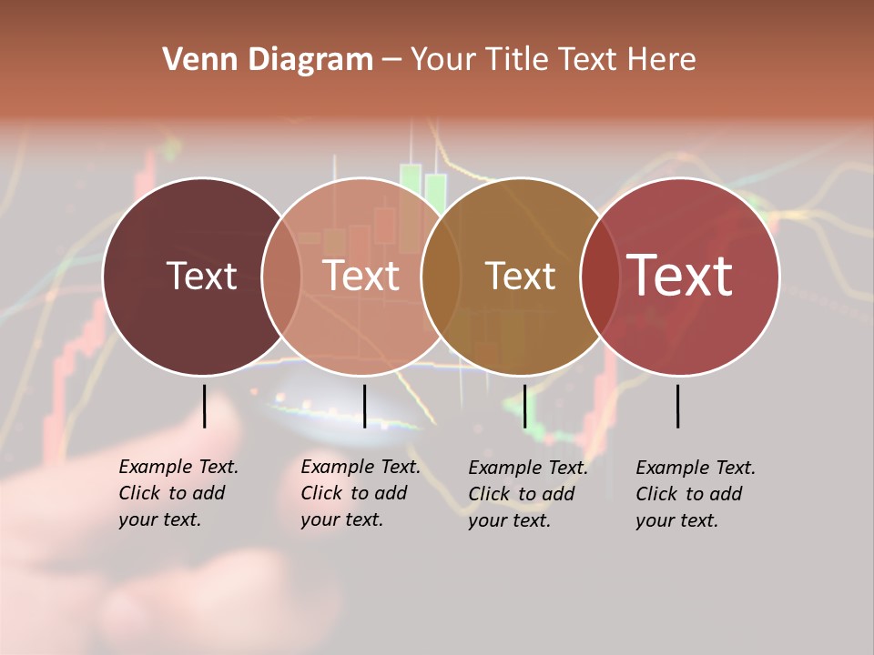 A Hand Holding A Magnifying Glass Over A Stock Chart PowerPoint Template