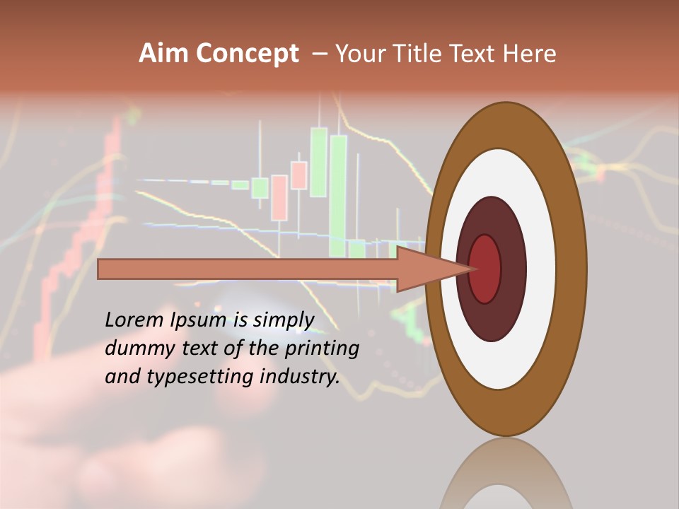 A Hand Holding A Magnifying Glass Over A Stock Chart PowerPoint Template