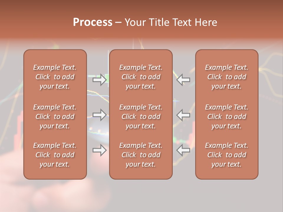 A Hand Holding A Magnifying Glass Over A Stock Chart PowerPoint Template