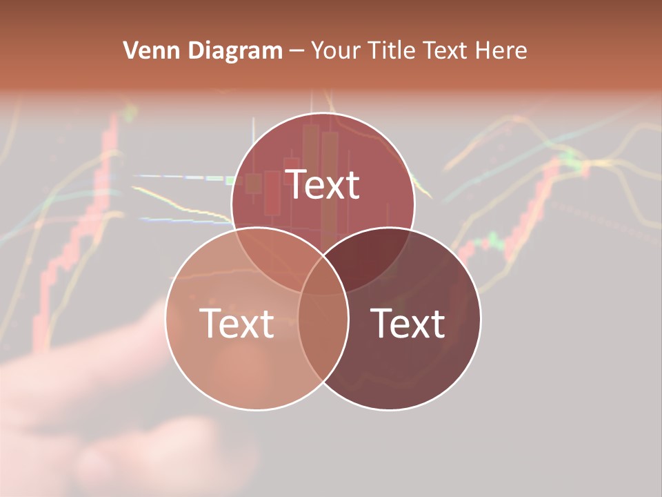 A Hand Holding A Magnifying Glass Over A Stock Chart PowerPoint Template