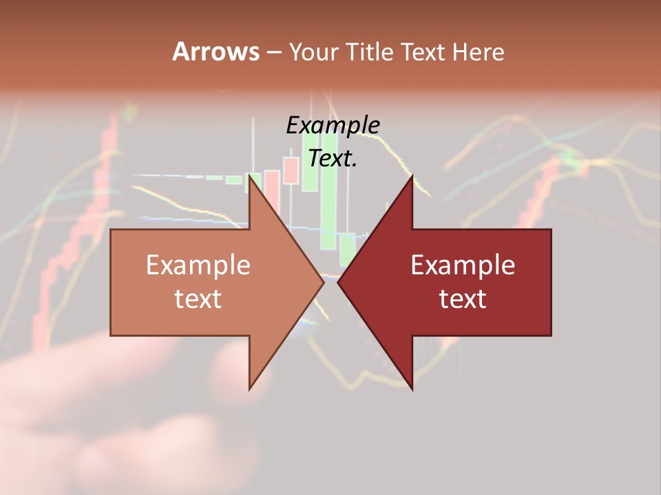 A Hand Holding A Magnifying Glass Over A Stock Chart PowerPoint Template