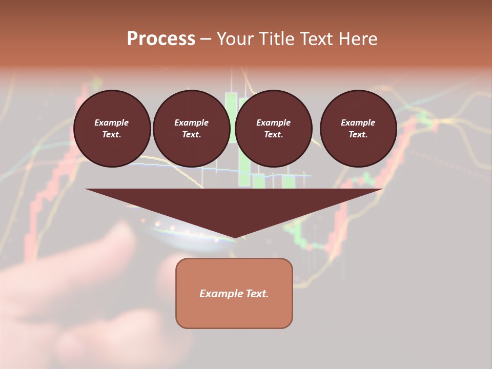 A Hand Holding A Magnifying Glass Over A Stock Chart PowerPoint Template