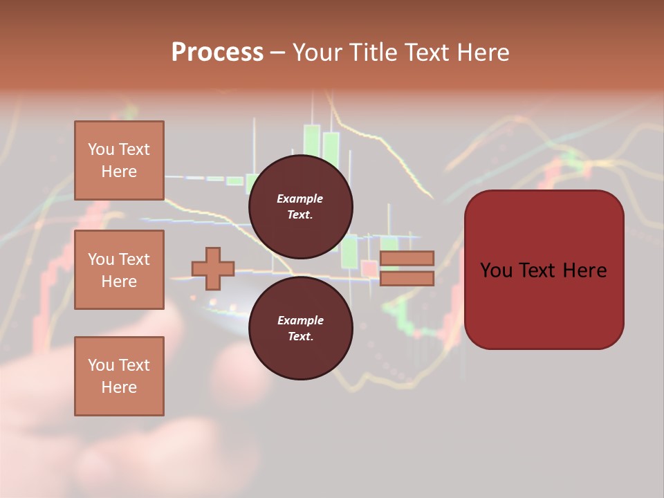 A Hand Holding A Magnifying Glass Over A Stock Chart PowerPoint Template