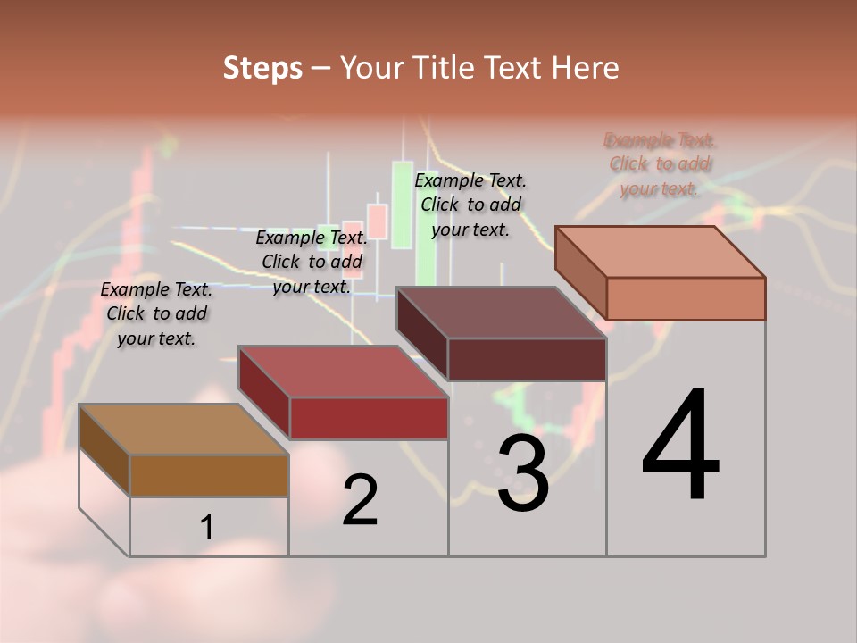 A Hand Holding A Magnifying Glass Over A Stock Chart PowerPoint Template