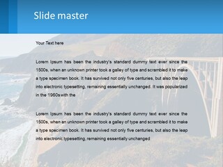 A Bridge Over A Body Of Water With Mountains In The Background PowerPoint Template