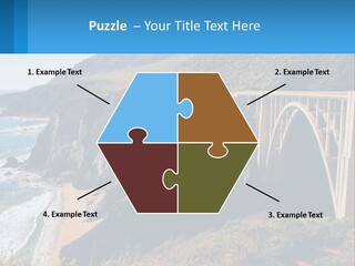 A Bridge Over A Body Of Water With Mountains In The Background PowerPoint Template