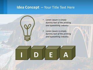 A Bridge Over A Body Of Water With Mountains In The Background PowerPoint Template