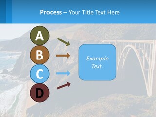 A Bridge Over A Body Of Water With Mountains In The Background PowerPoint Template