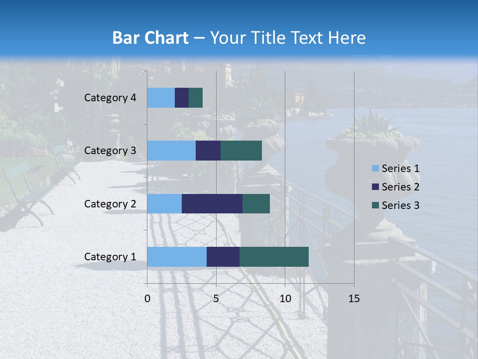 A Stone Walkway Next To A Body Of Water With Mountains In The Background PowerPoint Template