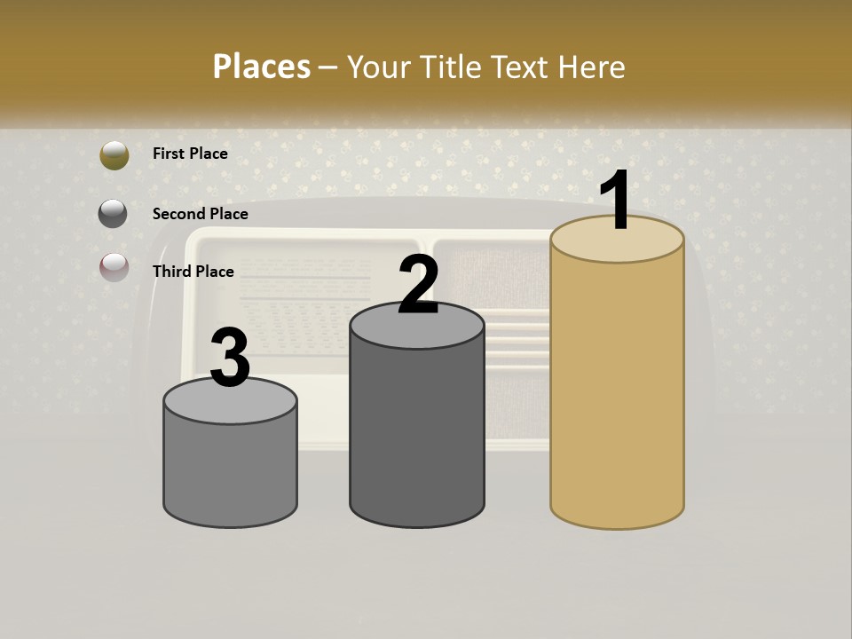 An Old Fashioned Radio Sitting On A Table PowerPoint Template