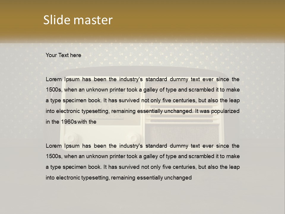 An Old Fashioned Radio Sitting On A Table PowerPoint Template