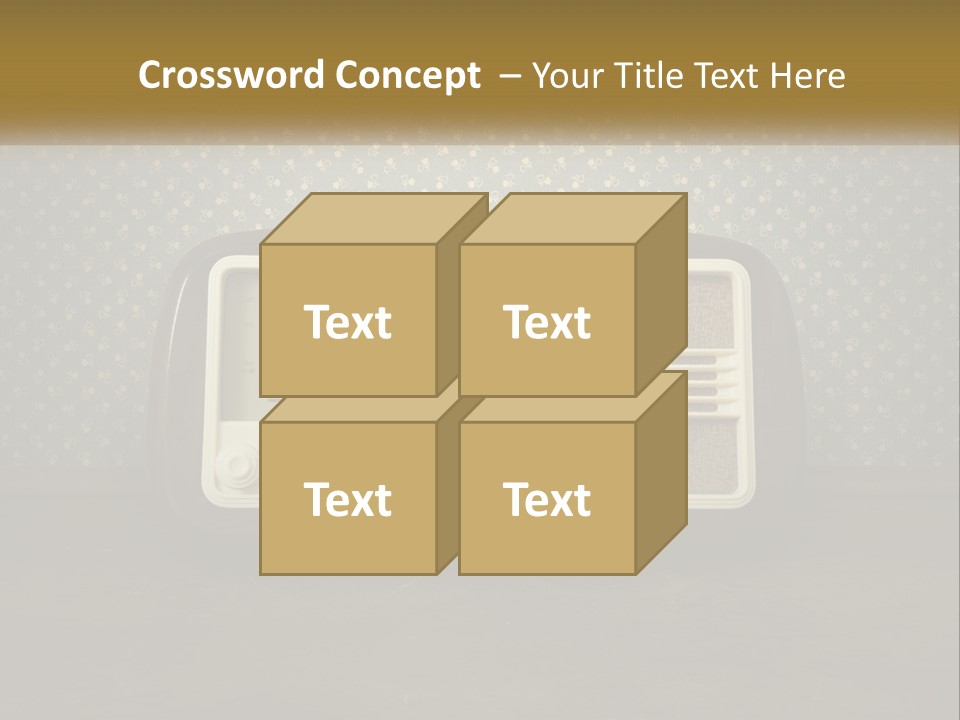 An Old Fashioned Radio Sitting On A Table PowerPoint Template