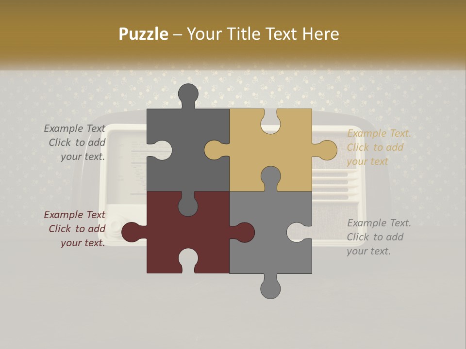 An Old Fashioned Radio Sitting On A Table PowerPoint Template
