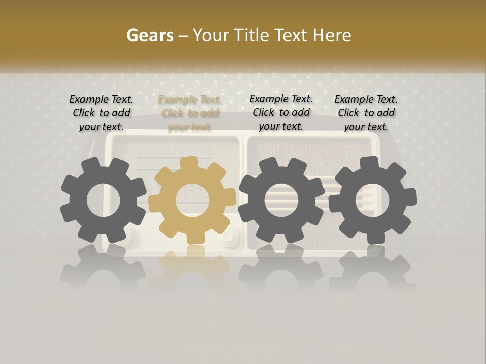 An Old Fashioned Radio Sitting On A Table PowerPoint Template