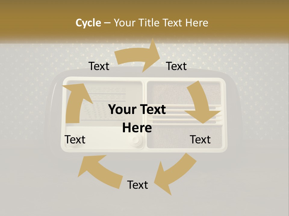 An Old Fashioned Radio Sitting On A Table PowerPoint Template