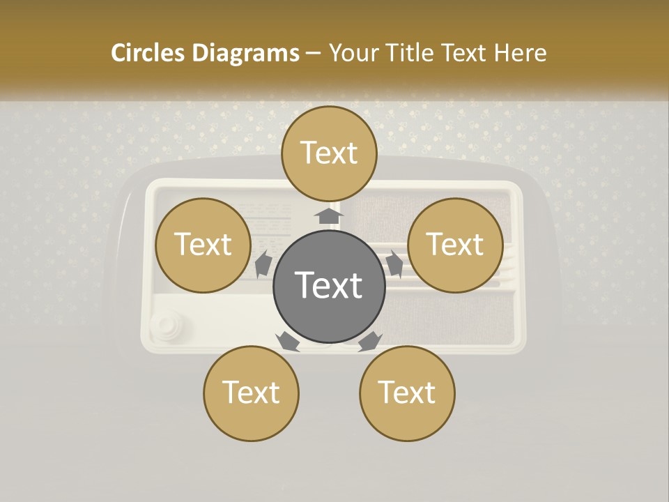 An Old Fashioned Radio Sitting On A Table PowerPoint Template